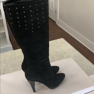 CALVIN KLIEN SUEDE KNEE HIGH BOOTS